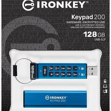 Kingston IronKey Keypad 128GB USB 3.2 Stick Μπλε