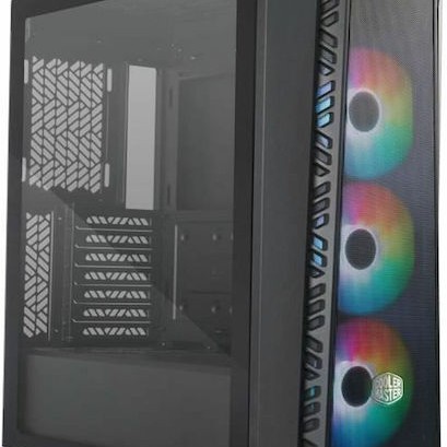 CoolerMaster MasterBox MB520 Mesh Gaming Midi Tower Κουτί Υπολογιστή με Πλαϊνό Παράθυρο και RGB Φωτισμό Μαύρο