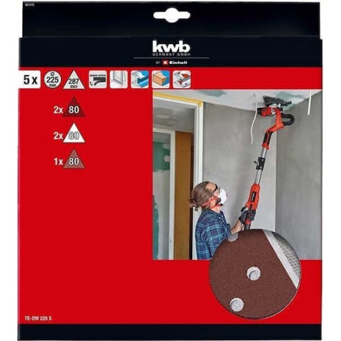 Einhell Φύλλο Λείανσης Δέλτα K80 287x287mm Σετ 5τμχ