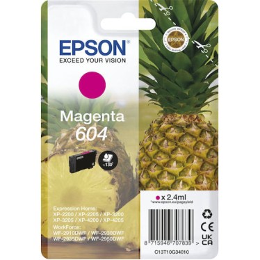 Epson 604 Γνήσιο Μελάνι Εκτυπωτή InkJet Ματζέντα (C13T10G34010)