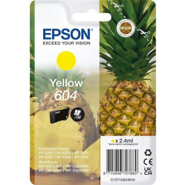 Epson 604 Γνήσιο Μελάνι Εκτυπωτή InkJet Κίτρινο (C13T10G44010)