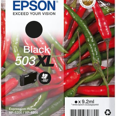 Epson 503XL Γνήσιο Μελάνι Εκτυπωτή InkJet Μαύρο (C13T09R14010)