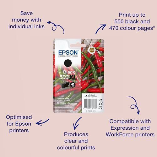 Epson 503XL Γνήσιο Μελάνι Εκτυπωτή InkJet Μαύρο (C13T09R14010)