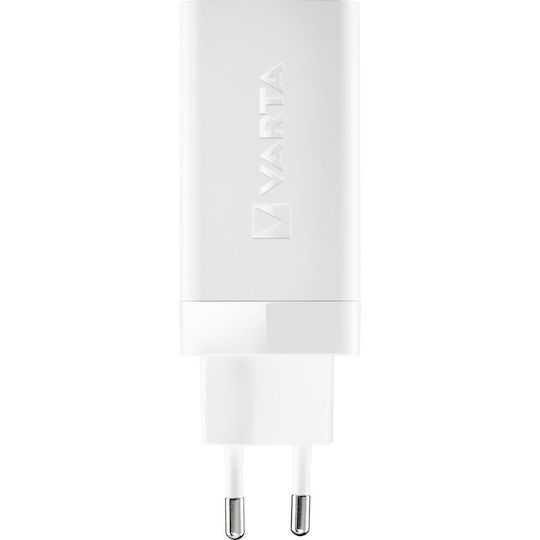 Varta Φορτιστής Χωρίς Καλώδιο GaN με Θύρα USB-A και 2 Θύρες USB-C 65W Λευκός (57956 101 401)