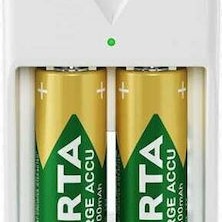 Varta Φορτιστής 2 Μπαταριών Ni-MH Μεγέθους AA/AAA σε Λευκό χρώμα