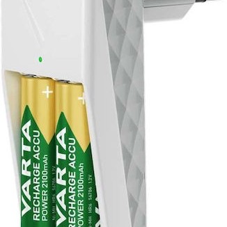 Varta Φορτιστής 2 Μπαταριών Ni-MH Μεγέθους AA/AAA σε Λευκό χρώμα