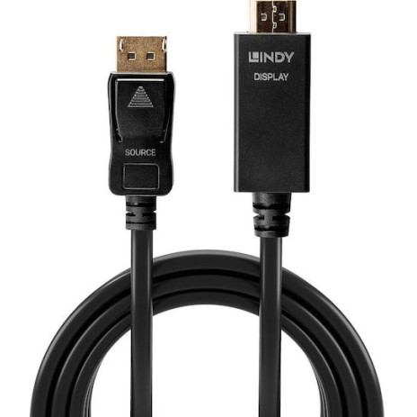 Lindy Cable DisplayPort male - HDMI male 2m Μαύρο (36922)