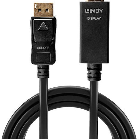 Lindy Cable DisplayPort male - HDMI male 2m Μαύρο (36922)