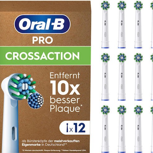 Oral-B Pro CrossAction Ανταλλακτικές Κεφαλές για Ηλεκτρική Οδοντόβουρτσα 12τμχ