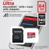 Sandisk Ultra microSDXC 64GB Class 10 U1 A1 UHS-I 140MB/s