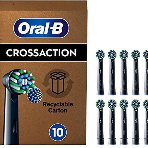 Oral-B CrossAction Ανταλλακτικές Κεφαλές για Ηλεκτρική Οδοντόβουρτσα Black 10τμχ