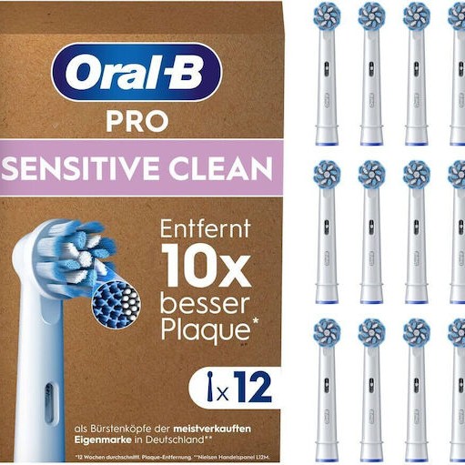 Oral-B Pro Sensitive Clean Ανταλλακτικές Κεφαλές για Ηλεκτρική Οδοντόβουρτσα 12τμχ