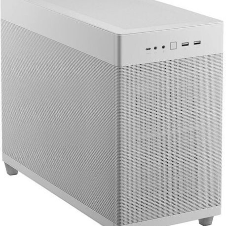Asus Prime AP201 Gaming Micro Tower Κουτί Υπολογιστή με Πλαϊνό Παράθυρο Mesh White Edition