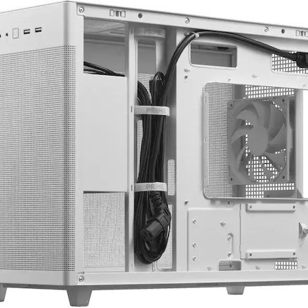 Asus Prime AP201 Gaming Micro Tower Κουτί Υπολογιστή με Πλαϊνό Παράθυρο Mesh White Edition