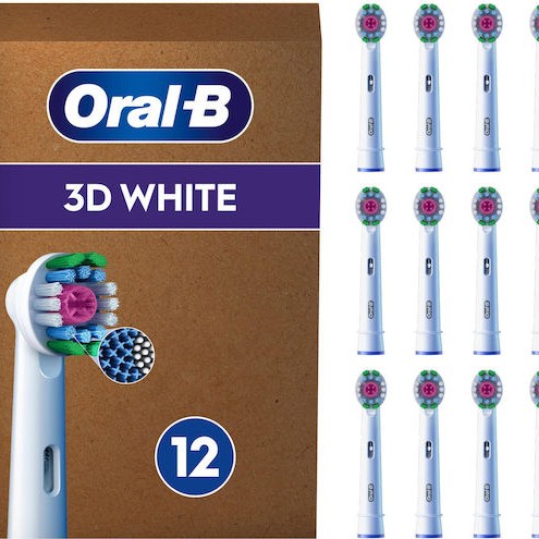 Oral-B Pro 3D White Ανταλλακτικές Κεφαλές για Ηλεκτρική Οδοντόβουρτσα 12τμχ