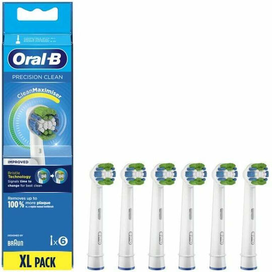 Oral-b Precision Clean Cleanmaximiser Xl Pack Ανταλλακτικές Κεφαλές Ηλεκτρική Οδοντόβουρτσα 6τμχ