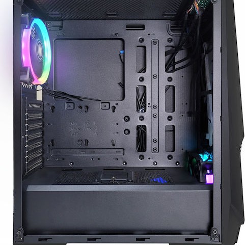 Xilence XG141 Gaming Midi Tower Κουτί Υπολογιστή με Πλαϊνό Παράθυρο και RGB Φωτισμό Μαύρο