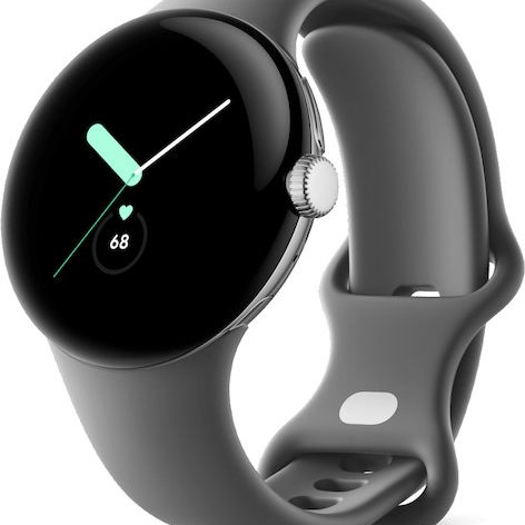 Google Pixel Watch LTE Stainless Steel 41mm με eSIM και Παλμογράφο (Polished Silver case/Charcoal Active band)