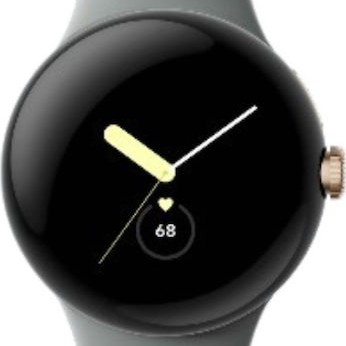 Google Pixel Watch LTE Stainless Steel 41mm με eSIM και Παλμογράφο (Champagne Gold case / Hazel Active band)
