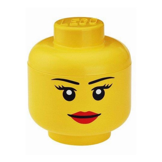 Lego Παιδικό Κουτί Αποθήκευσης από Πλαστικό Head Κίτρινο 24x24x27cm