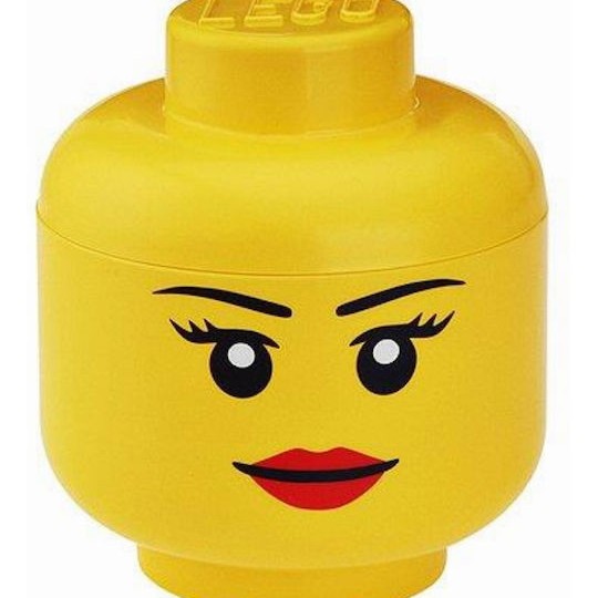 Lego Παιδικό Κουτί Αποθήκευσης από Πλαστικό Head Κίτρινο 24x24x27cm