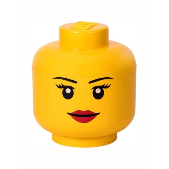 Lego Παιδικό Κουτί Αποθήκευσης από Πλαστικό Head Κίτρινο 24x24x27cm