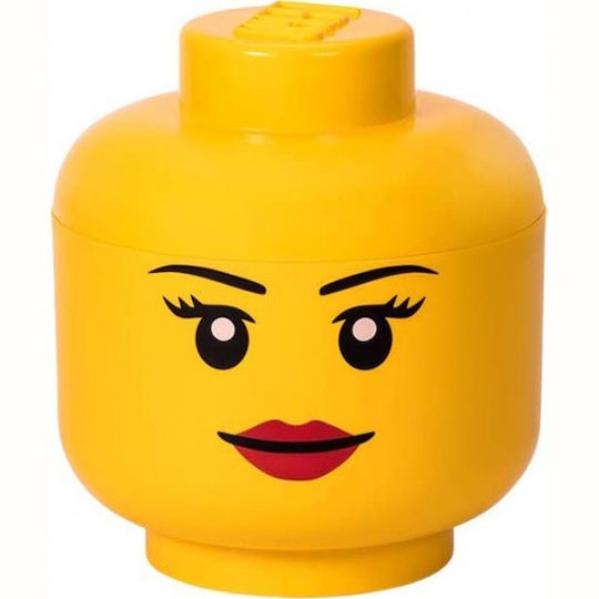 Lego Παιδικό Κουτί Αποθήκευσης από Πλαστικό Head Κίτρινο 24x24x27cm
