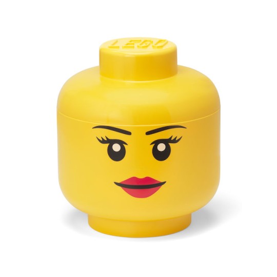 Lego Παιδικό Κουτί Αποθήκευσης από Πλαστικό Head Κίτρινο 24x24x27cm