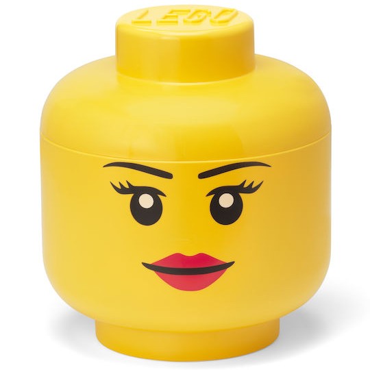 Lego Παιδικό Κουτί Αποθήκευσης από Πλαστικό Head Κίτρινο 24x24x27cm