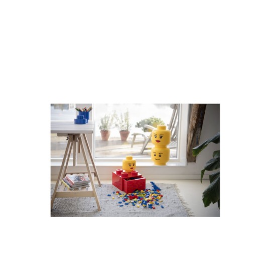 Lego Παιδικό Κουτί Αποθήκευσης από Πλαστικό Head Κίτρινο 24x24x27cm