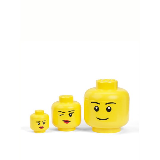 Lego Παιδικό Κουτί Αποθήκευσης από Πλαστικό Head Κίτρινο 24x24x27cm