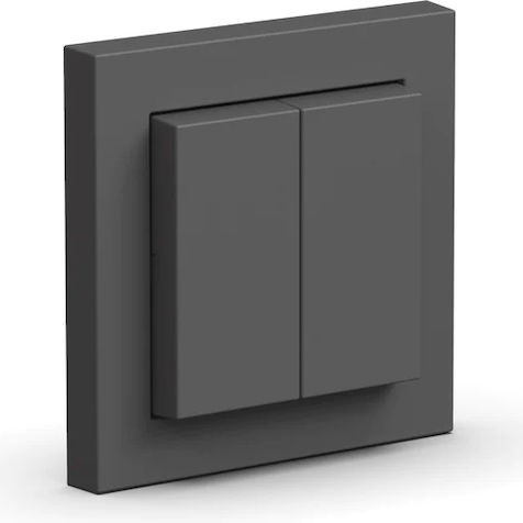 Χωνευτός Διακόπτης Τοίχου Φωτισμού Διπλός με Πλαίσιο Γκρι