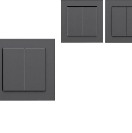 Senic Gira Επιτοίχιος Διακόπτης Τοίχου Διπλός με Πλαίσιο Γκρι