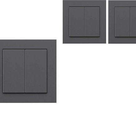 Senic Gira Επιτοίχιος Διακόπτης Τοίχου Διπλός με Πλαίσιο Γκρι