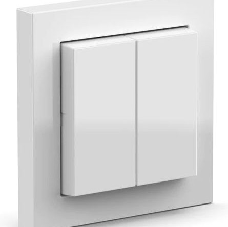 Senic Friends of Hue Εξωτερικός Διακόπτης Τοίχου Φωτισμού Διπλός με Πλαίσιο Λευκός