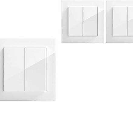 Senic Friends of Hue Εξωτερικός Διακόπτης Τοίχου Φωτισμού Διπλός με Πλαίσιο Λευκός