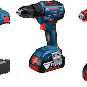 Bosch GSR Σετ Δράπανο 18V με 2 Μπαταρίες 4Ah και Θήκη