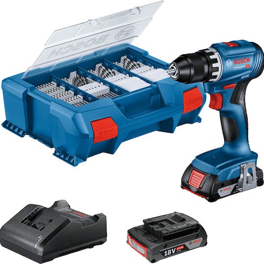 Bosch GSR 18V-45 Professional Δραπανοκατσάβιδο Μπαταρίας 18V 2x2Ah