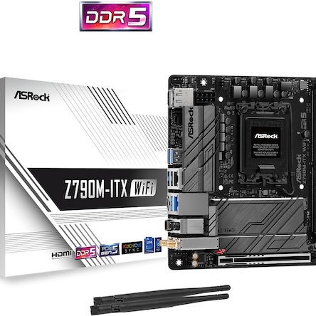 ASRock Z790M-ITX WiFi Motherboard Mini ITX με Intel 1700 Socket 90-MXBKE0-A0UAYZ