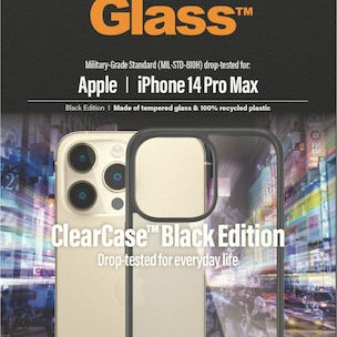 PanzerGlass Clearcase Antibacterial Back Cover Σιλικόνης Μαύρο (iPhone 14 Pro Max)