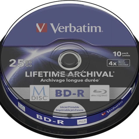 Verbatim Εγγράψιμα BD-R 4x Printable 25GB Cake Box 10τμχ