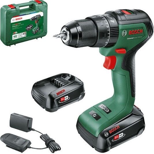 Bosch Universal Impact 18V-60 Κρουστικό Δραπανοκατσάβιδο Μπαταρίας Brushless 18V 2x2Ah