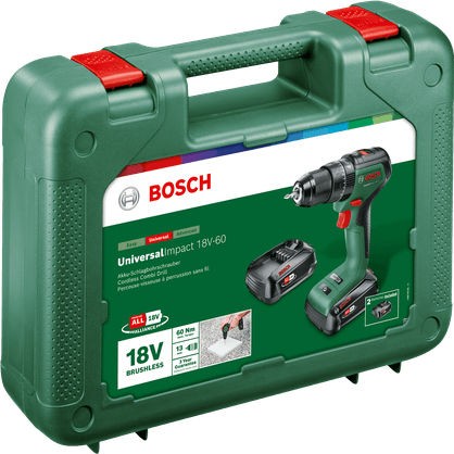 Bosch Universal Impact 18V-60 Κρουστικό Δραπανοκατσάβιδο Μπαταρίας Brushless 18V 2x2Ah
