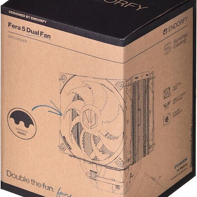 Endorfy Fera 5 Dual Fan Ψύκτρα Επεξεργαστή Διπλού Ανεμιστήρα για Socket AM4/AM5/1200/115x/1700