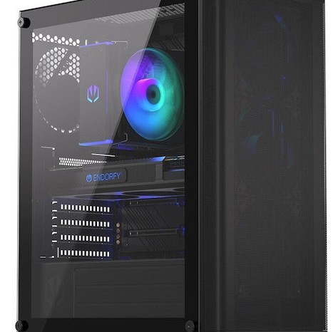 Endorfy Ventum 200 Air Gaming Midi Tower Κουτί Υπολογιστή με Πλαϊνό Παράθυρο Μαύρο