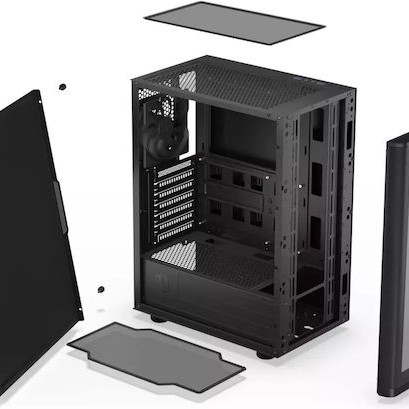Endorfy Ventum 200 Solid Gaming Midi Tower Κουτί Υπολογιστή με Πλαϊνό Παράθυρο Μαύρο