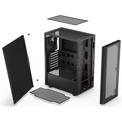 Endorfy Ventum 200 Solid Gaming Midi Tower Κουτί Υπολογιστή με Πλαϊνό Παράθυρο Μαύρο