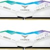 TeamGroup Delta RGB White DDR5 32GB RAM με 2x16GB Modules και Ταχύτητα 7600 για Desktop