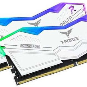 TeamGroup Delta RGB White DDR5 32GB RAM με 2x16GB Modules και Ταχύτητα 7600 για Desktop