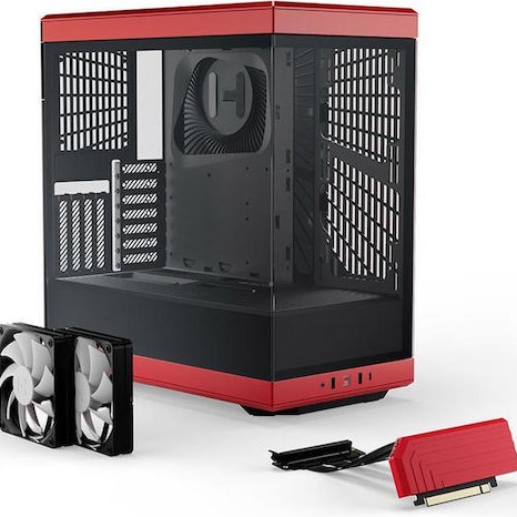 HYTE Y40 Gaming Midi Tower Κουτί Υπολογιστή με Πλαϊνό Παράθυρο Κόκκινο